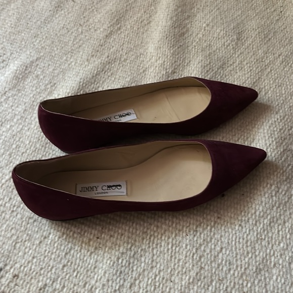Jimmy Choo Purple Pointed Flats - Picture 3 of 4